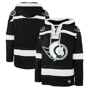 Ottawa Senators '47 Ice Lace-Up Pullover Hoodie - Black